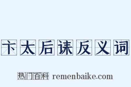 卞太后诔反义词是什么意思的图片
